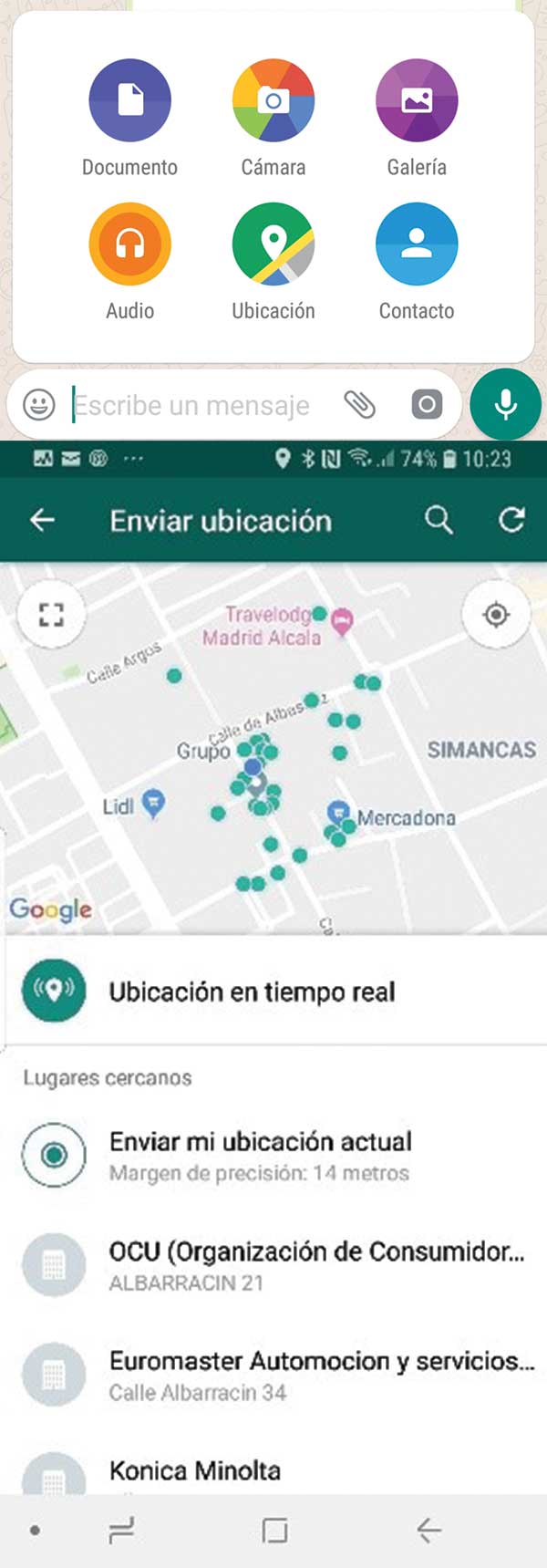 whatsapp ubicación
